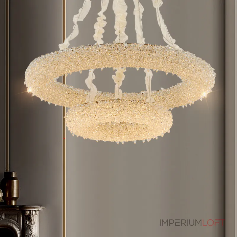 Серия подвесных светодиодных люстр с декором из хрустальных элементов PERSY CH А D80 от ImperiumLoft