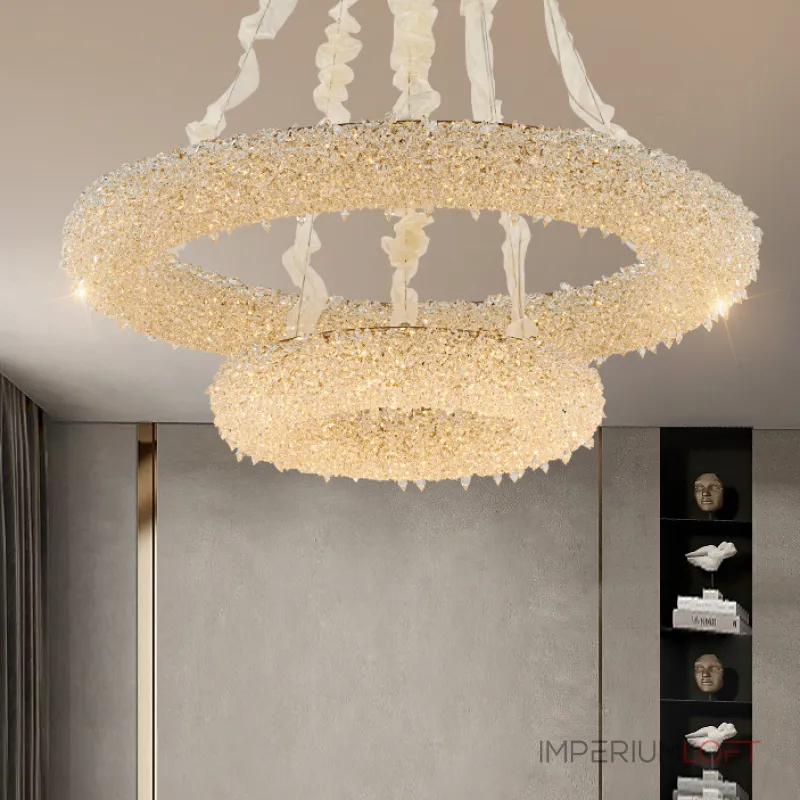 Серия подвесных светодиодных люстр с декором из хрустальных элементов PERSY CH А D80 от ImperiumLoft