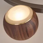 Подвесная люстра с шарообразными плафонами из металла и массива дерева c двунаправленным LED-свечением на кольцевом каркаса ERNAR от ImperiumLoft