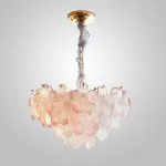 Серия люстр с цветочным декором из прозрачного или градиентно окрашенного стекла ручной работы TOTTI CH Pink от ImperiumLoft