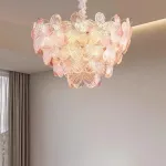 Серия люстр с цветочным декором из прозрачного или градиентно окрашенного стекла ручной работы TOTTI CH Pink от ImperiumLoft