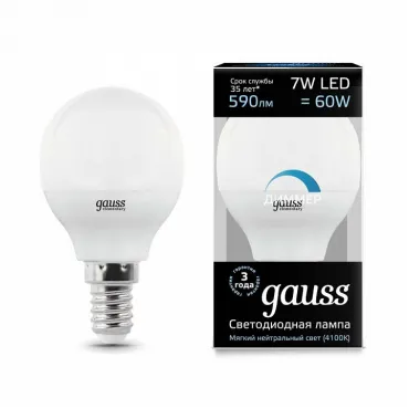 Лампа светодиодная Gauss 1051 E14 7Вт 4100K 105101207-D Лампа светодиодная Gauss 1051 E14 7Вт 4100K 105101207-D