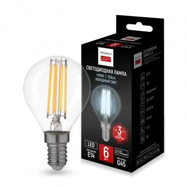 Светодиодная лампа E14 мощность 6W 4200K Transparent от ImperiumLoft Светодиодная лампа E14 мощность 6W 4200K Transparent от ImperiumLoft