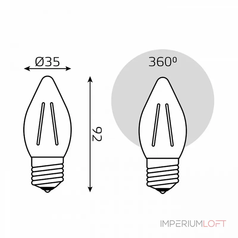 Лампа светодиодная Gauss Filament E27 7Вт 2700K 103802107 от ImperiumLoft