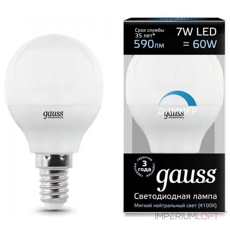 Лампа светодиодная Gauss 1051 E14 7Вт 4100K 105101207-D от ImperiumLoft Лампа светодиодная Gauss 1051 E14 7Вт 4100K 105101207-D от ImperiumLoft