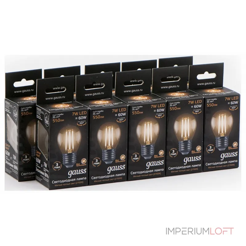 Лампа светодиодная Gauss 1058 E27 7Вт 2700K 105802107 от ImperiumLoft