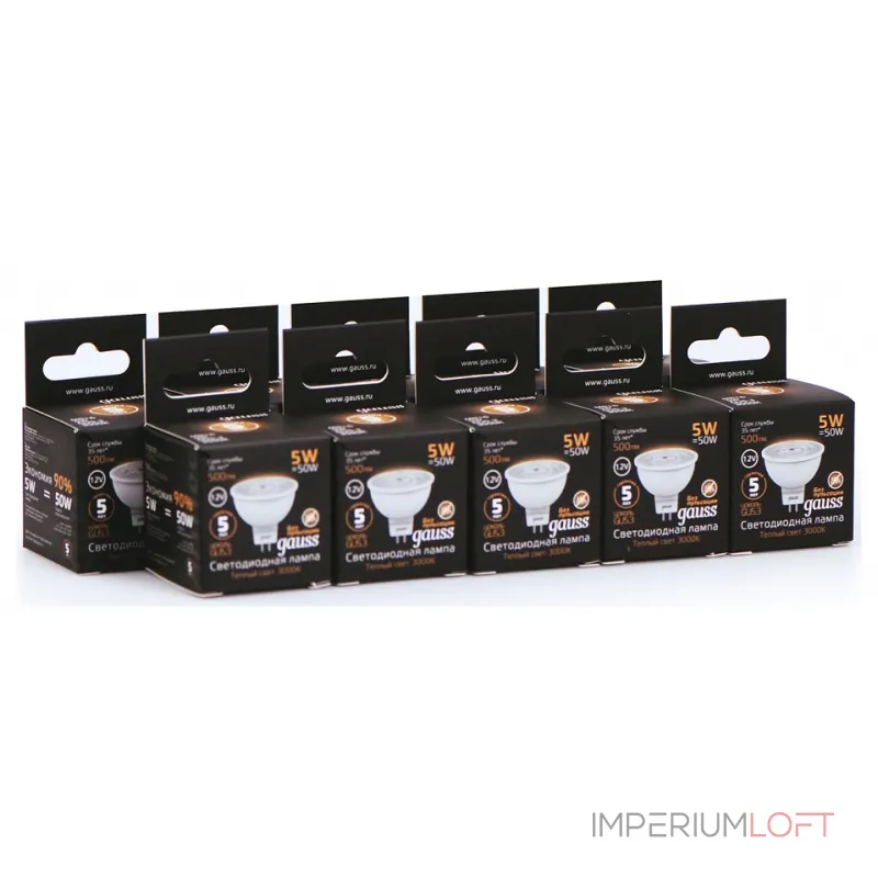 Лампа светодиодная Gauss 201505105 GU5.3 5Вт 3000K 201505105 от ImperiumLoft