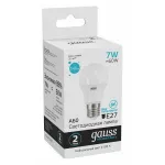 Лампа светодиодная Gauss Led Elementary A60 E27 7Вт 4100K 23227A Цвет арматуры золото Цвет плафонов золото от ImperiumLoft