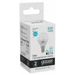 Лампа светодиодная Gauss LED Elementary Globe E14 6Вт 4100K 53126 Цвет арматуры белый Цвет плафонов белый от ImperiumLoft