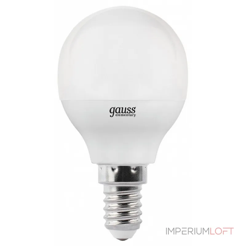 Лампа светодиодная Gauss LED Elementary Globe E14 6Вт 4100K 53126 Цвет арматуры белый Цвет плафонов белый от ImperiumLoft Лампа светодиодная Gauss LED Elementary Globe E14 6Вт 4100K 53126 Цвет арматуры белый Цвет плафонов белый от ImperiumLoft