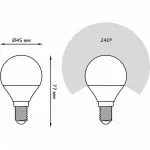 Лампа светодиодная Gauss Шар E14 9.5Вт 6500K 105101310 от ImperiumLoft