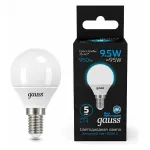 Лампа светодиодная Gauss Шар E14 9.5Вт 6500K 105101310 от ImperiumLoft
