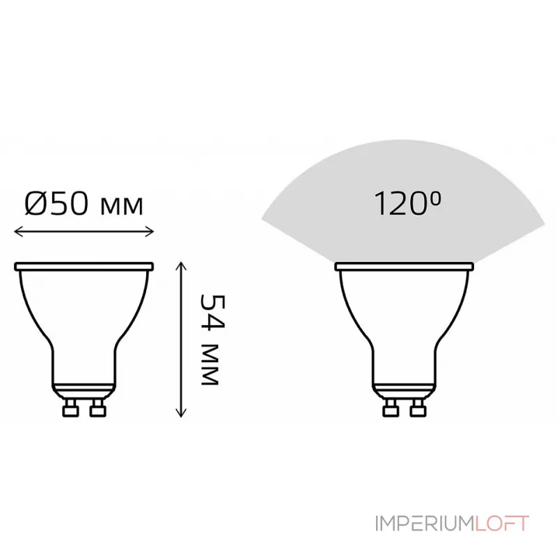 Лампа светодиодная Gauss Софит GU10 7Вт 3000K 13617 от ImperiumLoft