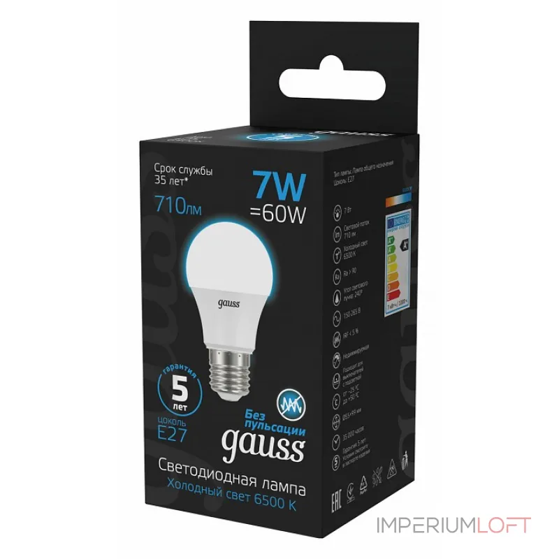 Лампа светодиодная Gauss E27 7Вт 6500K 102502307 от ImperiumLoft Лампа светодиодная Gauss E27 7Вт 6500K 102502307 от ImperiumLoft