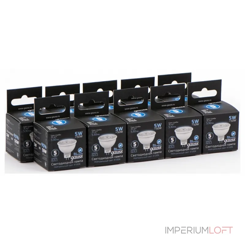 Лампа светодиодная Gauss 1015 GU5.3 5Вт 4100K 101505205 от ImperiumLoft