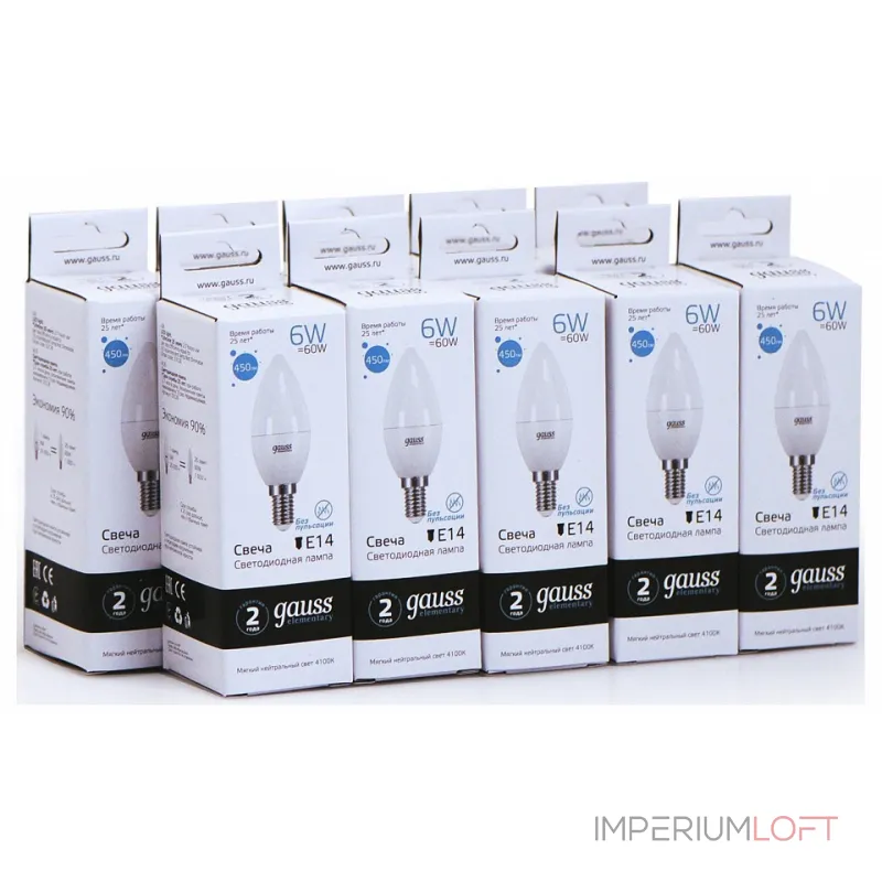 Лампа светодиодная Gauss 331 E14 6Вт 4100K 33126 от ImperiumLoft