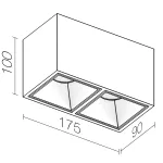 Накладной светодиодный светильник Ledron KUBING 2 Black-Gold от ImperiumLoft