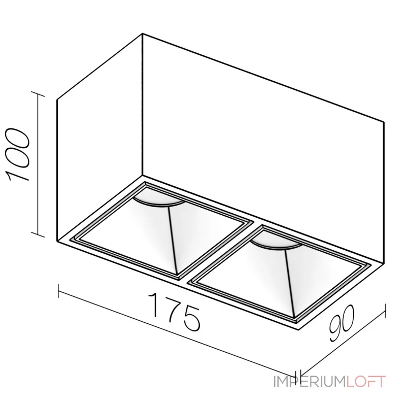 Накладной светодиодный светильник Ledron KUBING 2 Black-Gold от ImperiumLoft