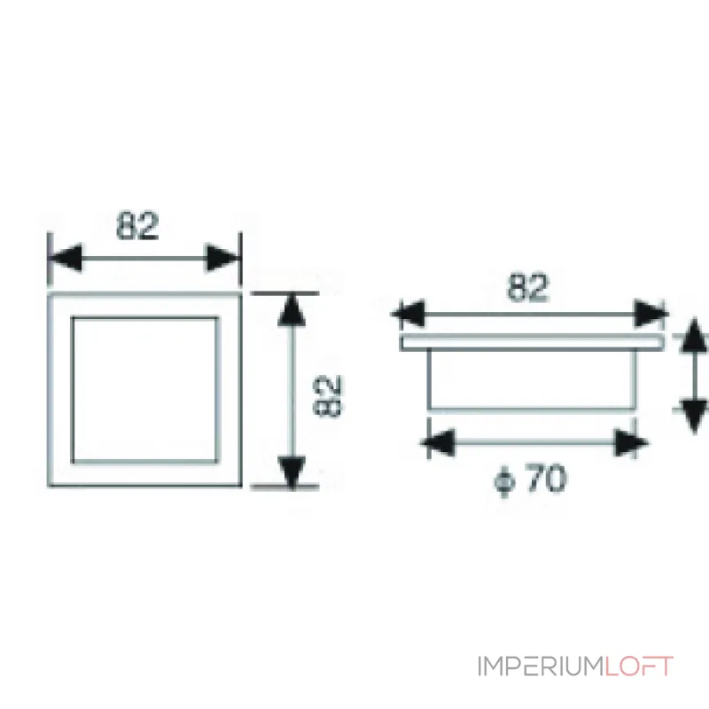 Встраиваемый светильник LeDron AO1501004 black от ImperiumLoft