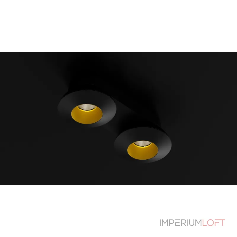 Накладной светодиодный светильник Ledron KRIS SLIM 2 Black-Gold от ImperiumLoft