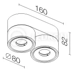 Светодиодный накладной светильник Ledron LH8W 2 Black от ImperiumLoft