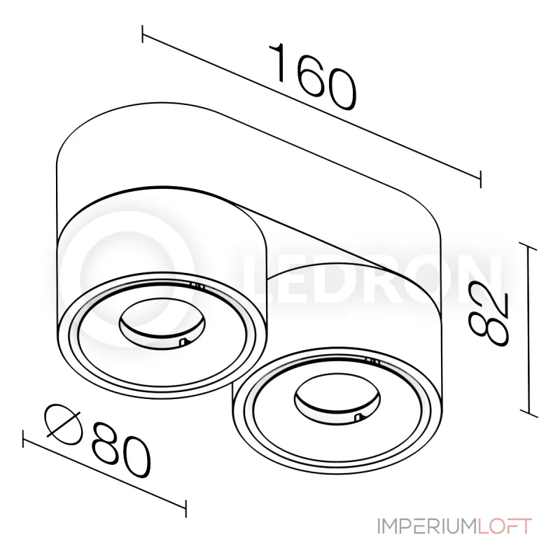 Светодиодный накладной светильник Ledron LH8W 2 White от ImperiumLoft