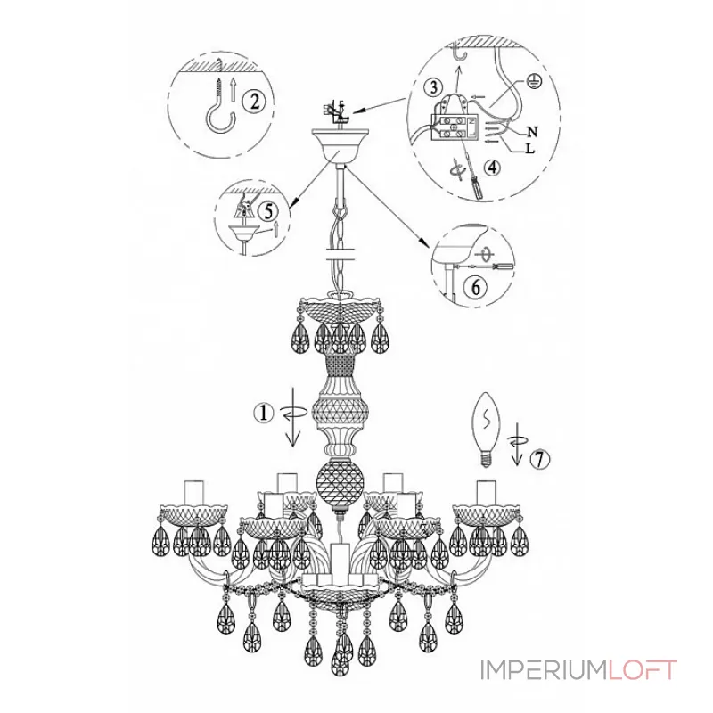 Подвесная люстра Cuimbra I 63113-6 Globo Подвесная люстра Cuimbra I 63113-6 Globo