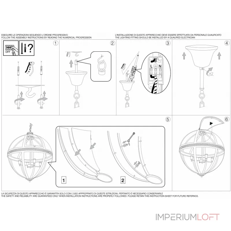 Подвесная люстра Ideal Lux World WORLD SP4 CROMO от ImperiumLoft