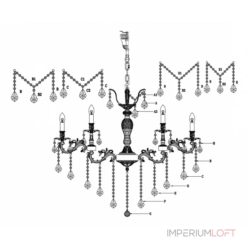 Подвесная люстра Lucia Tucci Barletta BARLETTA 122.12.6 coffe gold от ImperiumLoft Подвесная люстра Lucia Tucci Barletta BARLETTA 122.12.6 coffe gold от ImperiumLoft