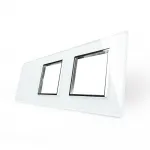 Белая рамка для одноклавишного сенсорного выключателя с двумя розетками от ImperiumLoft