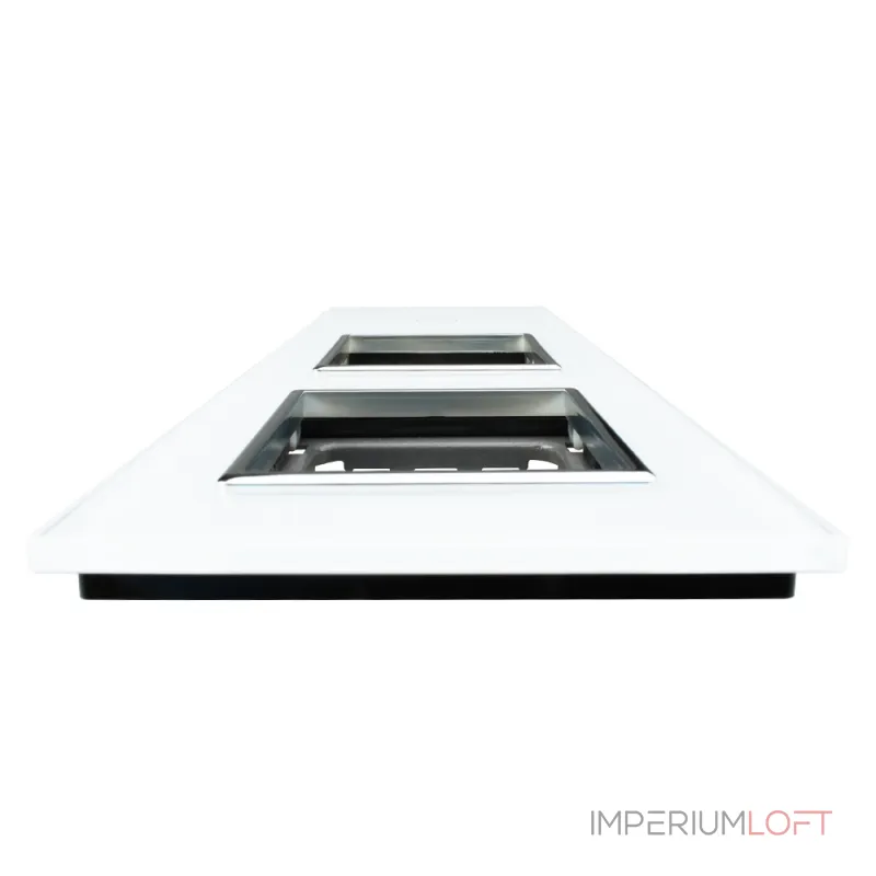 Белая рамка для одноклавишного сенсорного выключателя с двумя розетками от ImperiumLoft