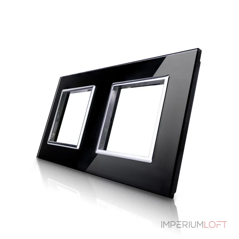 Двойная рамка розеток чёрная от ImperiumLoft Двойная рамка розеток чёрная от ImperiumLoft