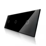 Чёрная рамка для трёх одноклавишных сенсорных выключателей от ImperiumLoft