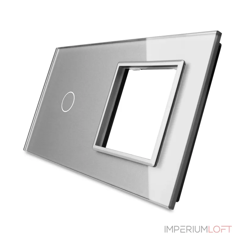 Серебряная рамка для одноклавишного сенсорного выключателя с розеткой от ImperiumLoft Серебряная рамка для одноклавишного сенсорного выключателя с розеткой от ImperiumLoft