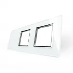 Белая рамка для двухклавишного сенсорного выключателя с двумя розетками от ImperiumLoft