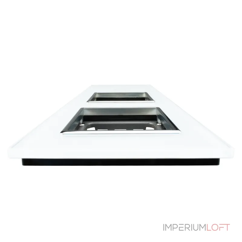 Белая рамка для двухклавишного сенсорного выключателя с двумя розетками от ImperiumLoft