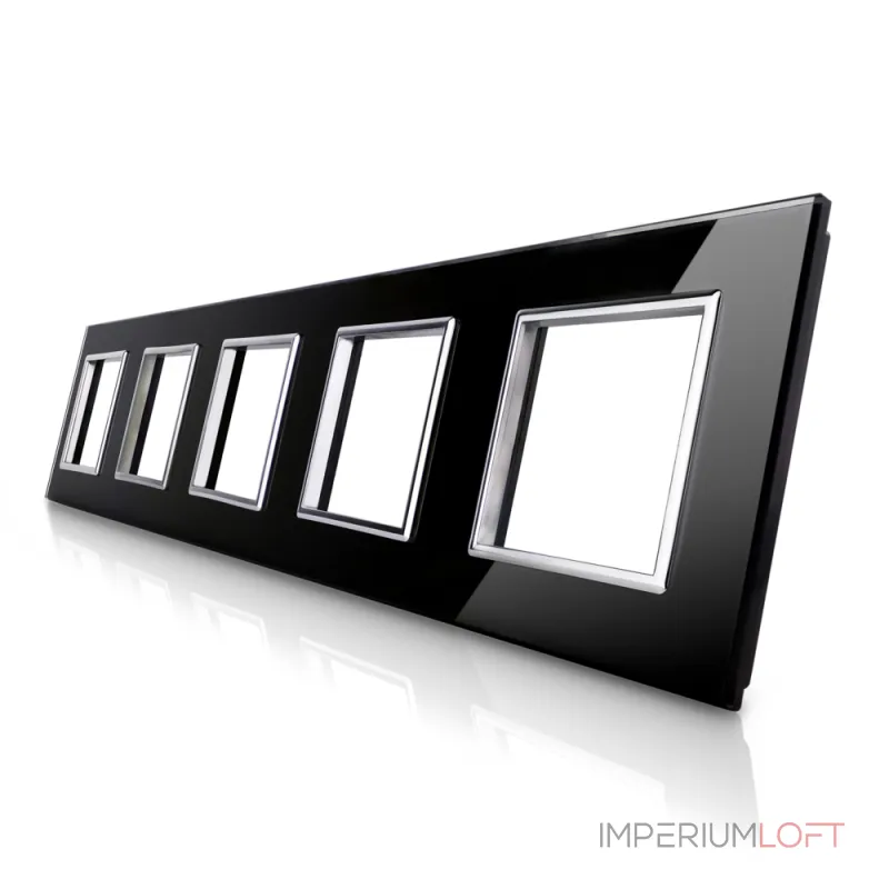 Пятерная рамка розеток чёрная от ImperiumLoft Пятерная рамка розеток чёрная от ImperiumLoft