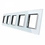 Белая рамка для розеток пятерная от ImperiumLoft