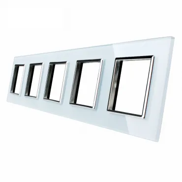 Белая рамка для розеток пятерная Белая рамка для розеток пятерная