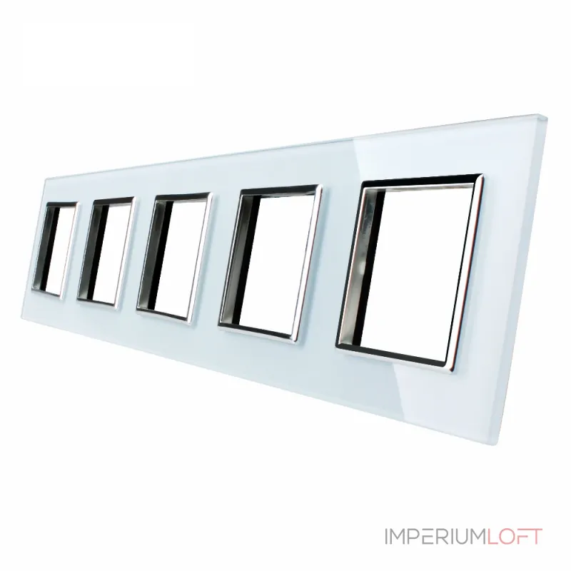 Белая рамка для розеток пятерная от ImperiumLoft Белая рамка для розеток пятерная от ImperiumLoft