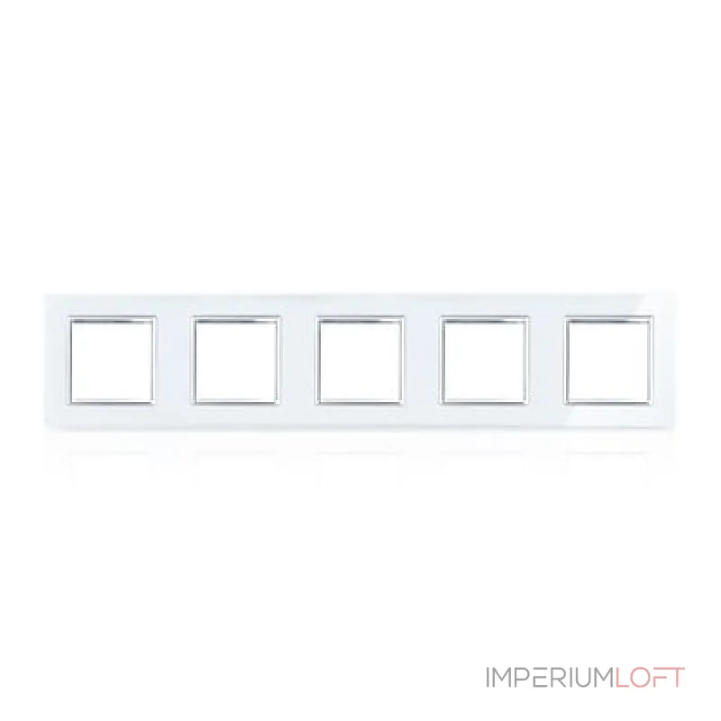 Белая рамка для розеток пятерная от ImperiumLoft Белая рамка для розеток пятерная от ImperiumLoft