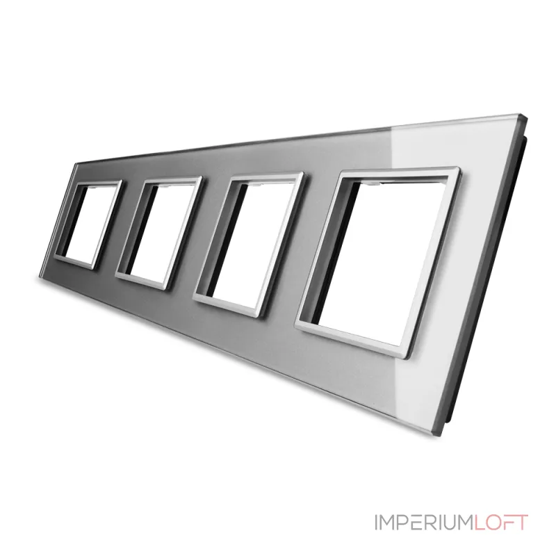 Серебряная рамка для розеток четверная от ImperiumLoft Серебряная рамка для розеток четверная от ImperiumLoft