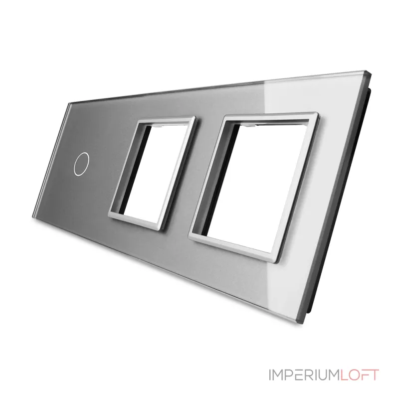 Серебряная рамка для одноклавишного сенсорного выключателя с двумя розетками от ImperiumLoft Серебряная рамка для одноклавишного сенсорного выключателя с двумя розетками от ImperiumLoft