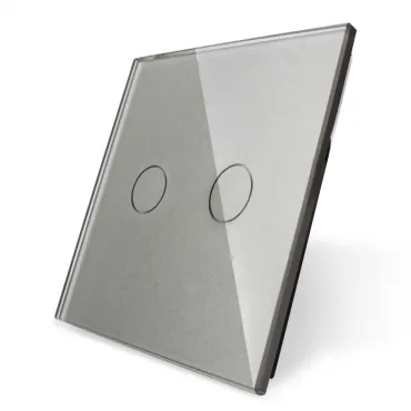 Серебряная рамка для двухклавишного сенсорного выключателя Серебряная рамка для двухклавишного сенсорного выключателя