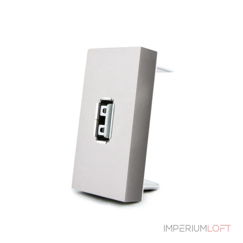 Серебряная розетка USB 5В 2.1А от ImperiumLoft Серебряная розетка USB 5В 2.1А от ImperiumLoft