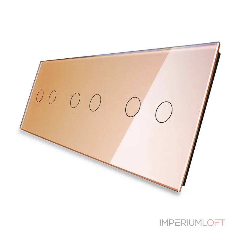 Золотая рамка для трёх двухклавишных сенсорных выключателей от ImperiumLoft Золотая рамка для трёх двухклавишных сенсорных выключателей от ImperiumLoft