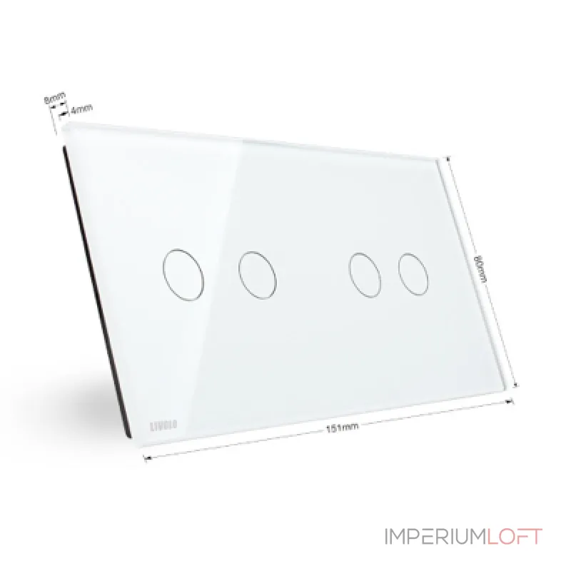 Белая рамка для двух двухклавишных сенсорных выключателей от ImperiumLoft Белая рамка для двух двухклавишных сенсорных выключателей от ImperiumLoft