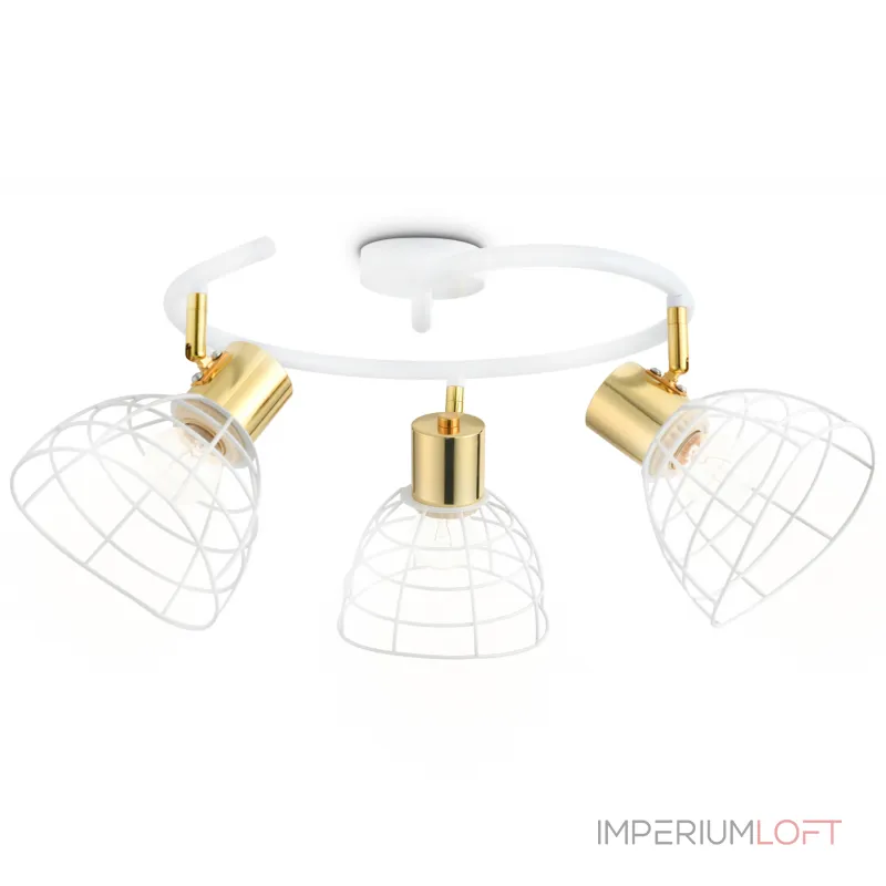 Настенно-потолочный спот в стиле лофт TR8605/3 WH/GD белый/золото E27*3 max 40W D325*230 от NovaLamp