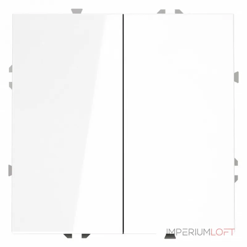 Выключатель двухклавишный без рамки Voltum S70 VLS020601 от ImperiumLoft