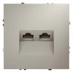 Розетка компьютерная встраиваемая S70 двойная RJ45+RJ45 кат.6 (кашемир) Voltum VLS060203
